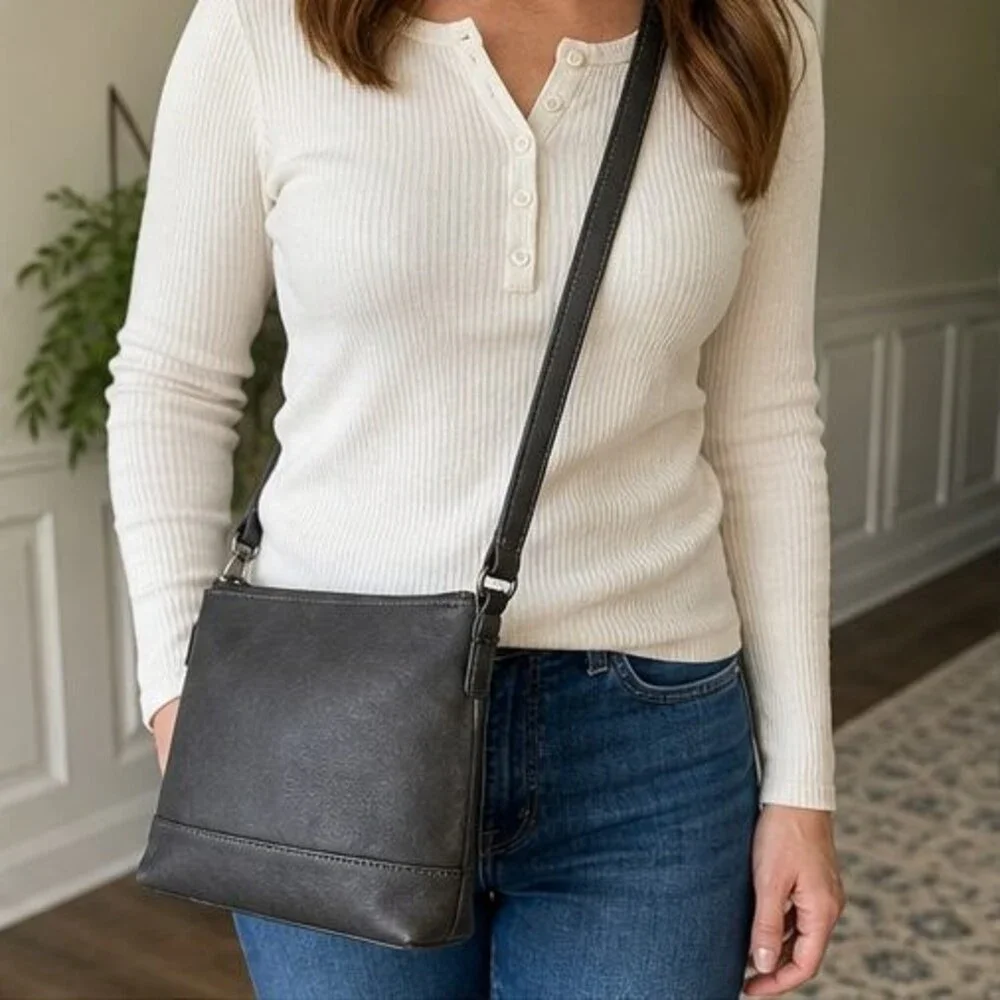 Stone Canvas Crossbody Bag